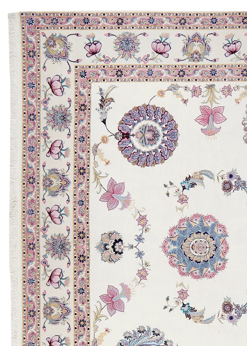 Tabriz 60 Raj · Handgeknüpft – Beige, 346x253 cm
