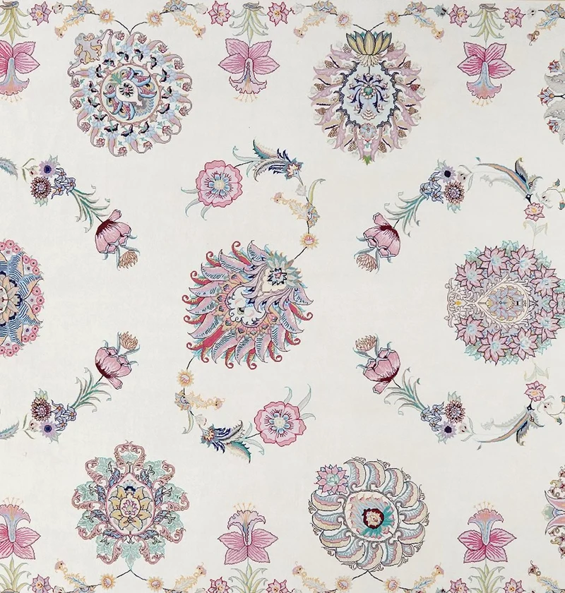 Tabriz 60 Raj · Handgeknüpft – Beige, 346x253 cm