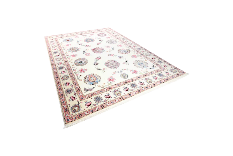Tabriz 60 Raj · Handgeknüpft – Beige, 346x253 cm