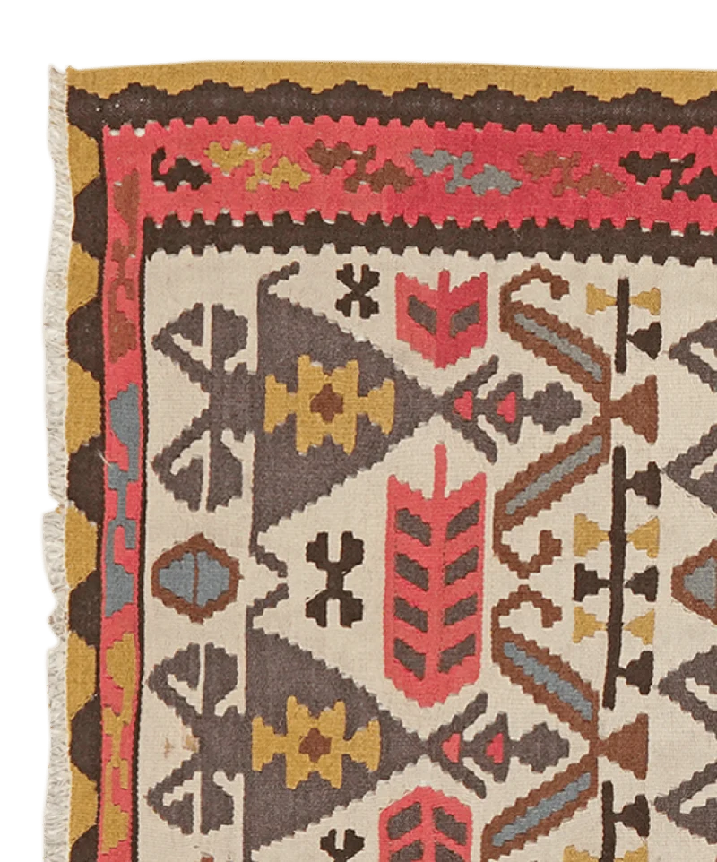 Kelim Ardebil · Handgewebt – Beige, 158x101 cm