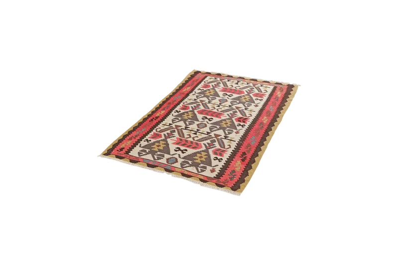 Kelim Ardebil · Handgewebt – Beige, 158x101 cm
