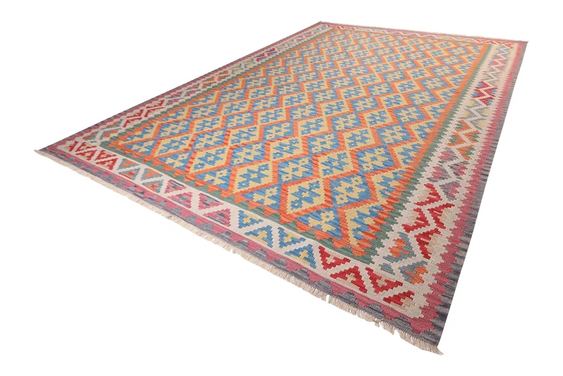 Kelim Gashgai · Handgewebt – Orange, 385x300 cm