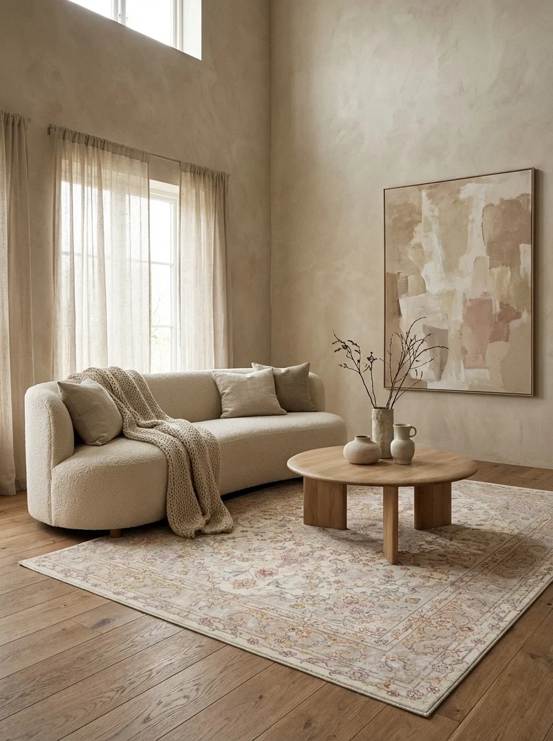 Tabriz 50 Raj · Handgeknüpft – Beige, 205x150 cm