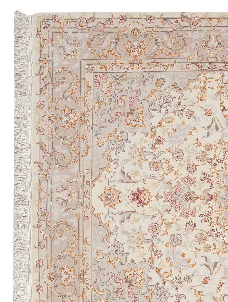 Tabriz 50 Raj · Handgeknüpft – Beige, 205x150 cm