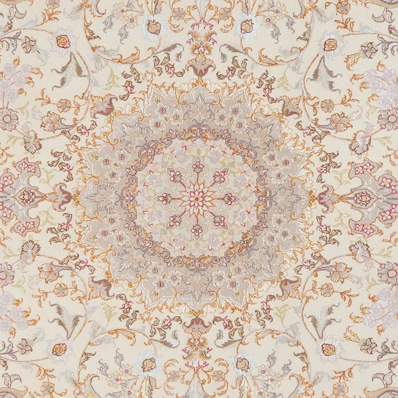 Tabriz 50 Raj · Handgeknüpft – Beige, 205x150 cm