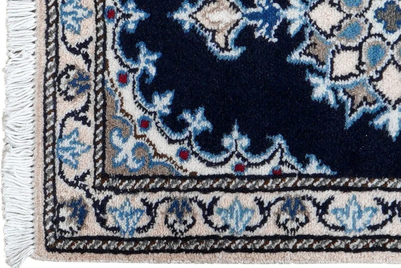Nain 12La · Handgeknüpft – Blau, 60x40 cm