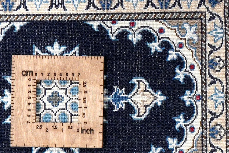 Nain 12La · Handgeknüpft – Blau, 60x40 cm