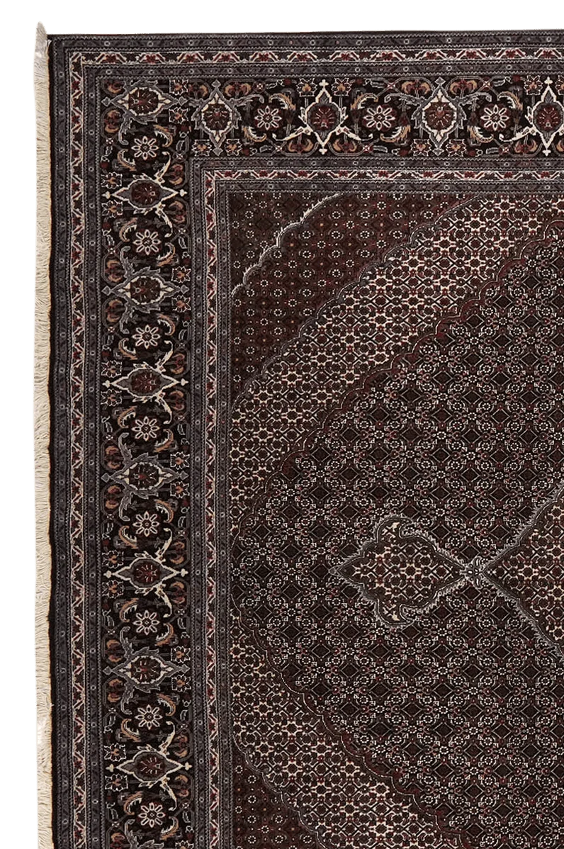 Tabriz 40 Raj · Handgeknüpft – Schwarz, 352x253 cm