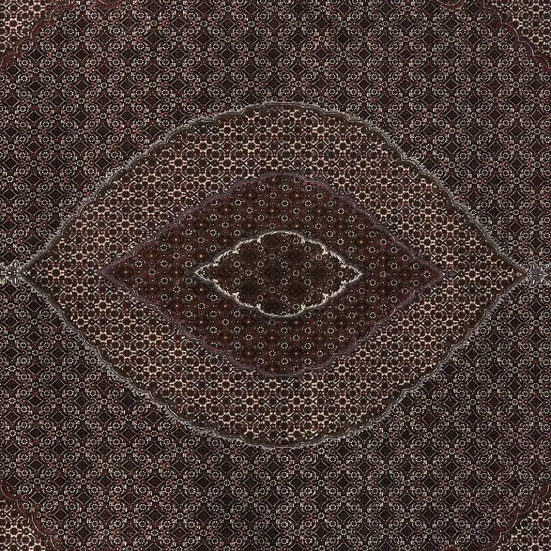 Tabriz 40 Raj · Handgeknüpft – Schwarz, 352x253 cm