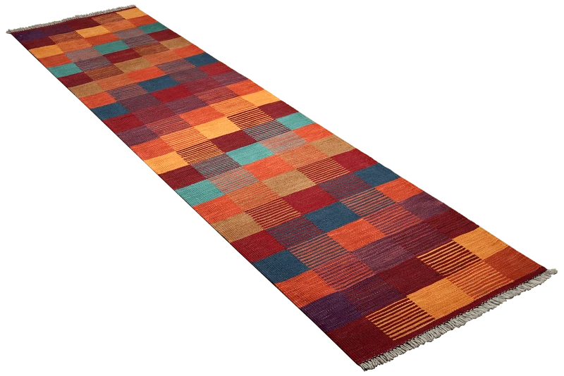 Kelim Gashgai · Handgewebt – Bunt, 251x61 cm