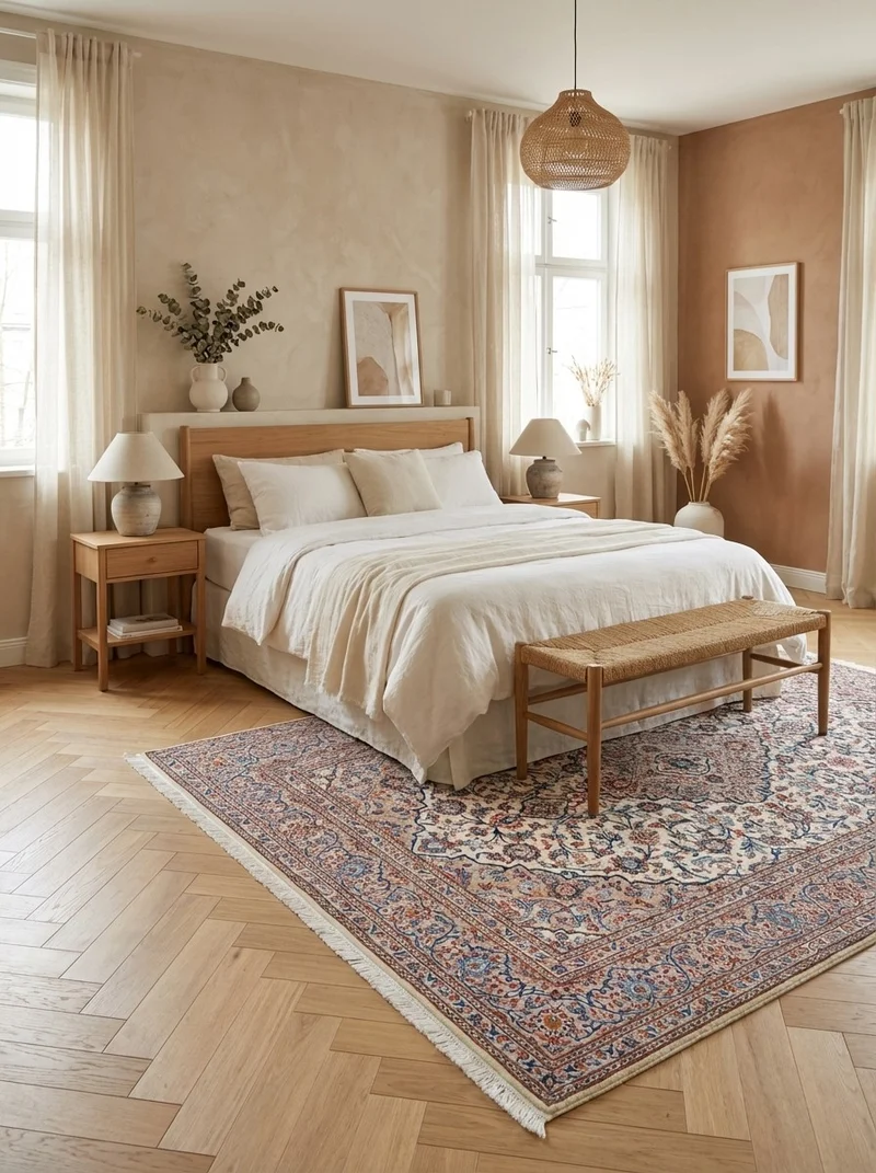 Kashan · Handgeknüpft – Beige, 311x209 cm