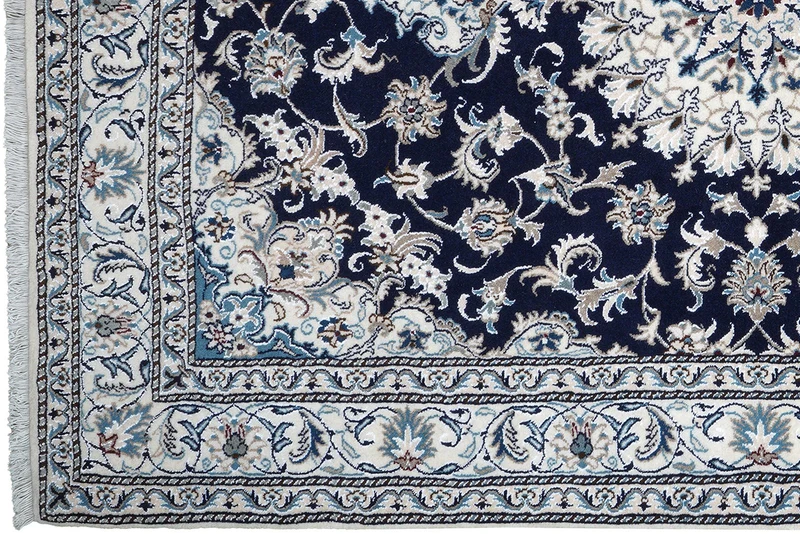 Nain 12La · Handgeknüpft – Blau, 233x164 cm