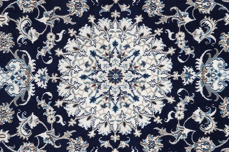 Nain 12La · Handgeknüpft – Blau, 233x164 cm