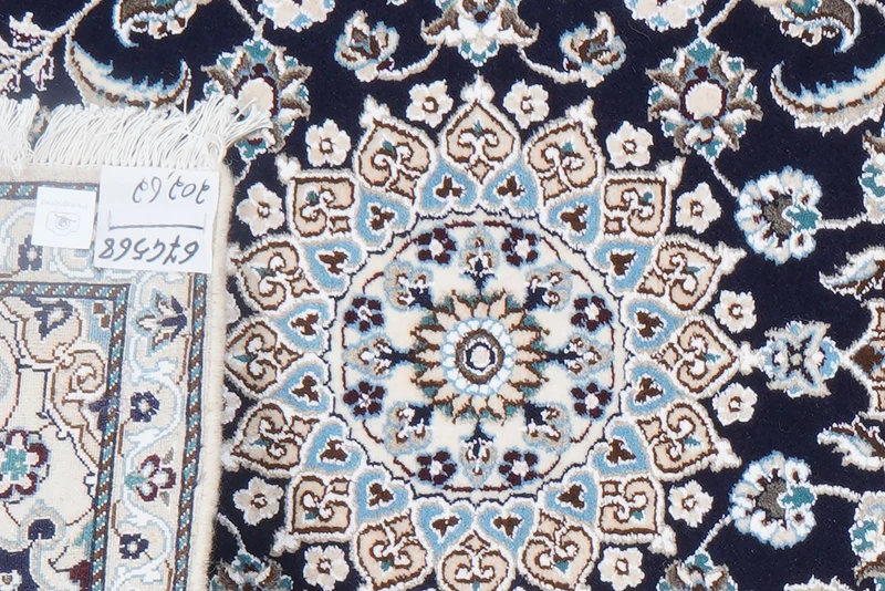 Nain 9La · Handgeknüpft – Blau, 202x62 cm