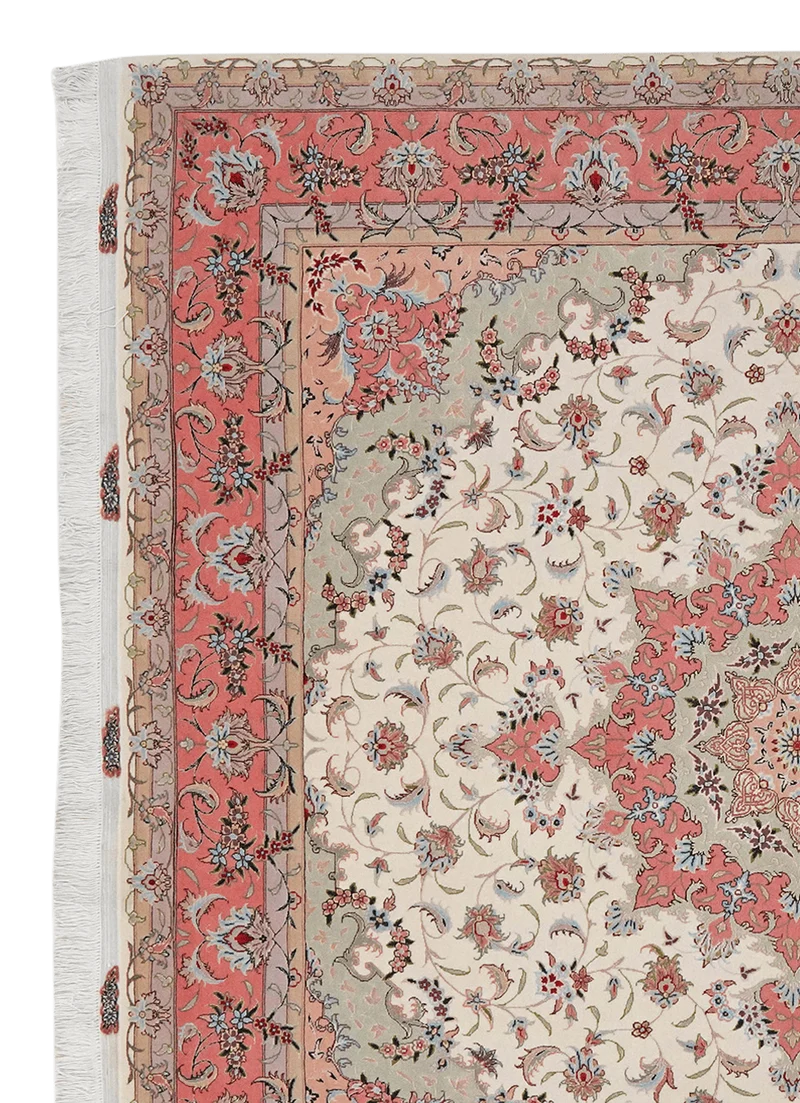 Tabriz 50 Raj · Handgeknüpft – Beige, 204x204 cm