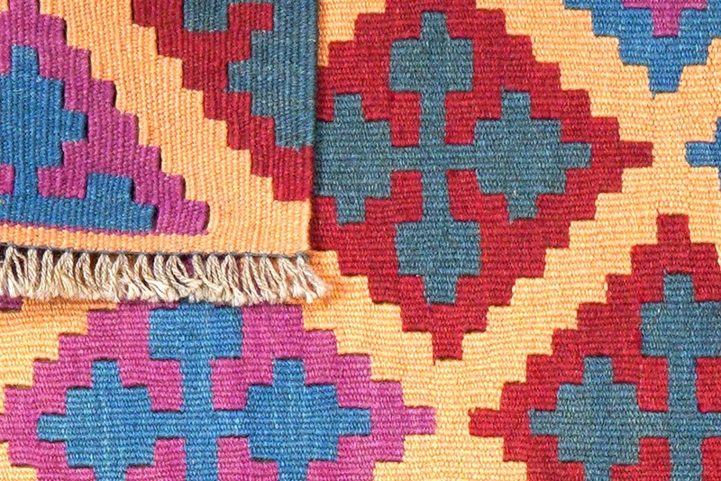 Kelim Gashgai · Handgewebt – Beige, 89x67 cm