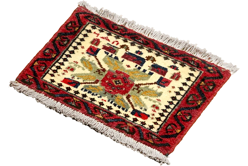 Afshar · Handgeknüpft – Beige, 28x40 cm
