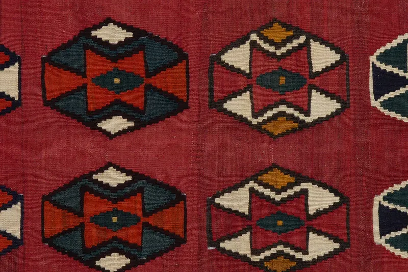 Kelim Gashgai Old · Handgewebt – Rot, 232x147 cm