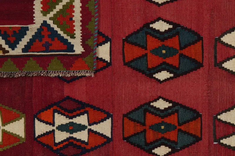 Kelim Gashgai Old · Handgewebt – Rot, 232x147 cm