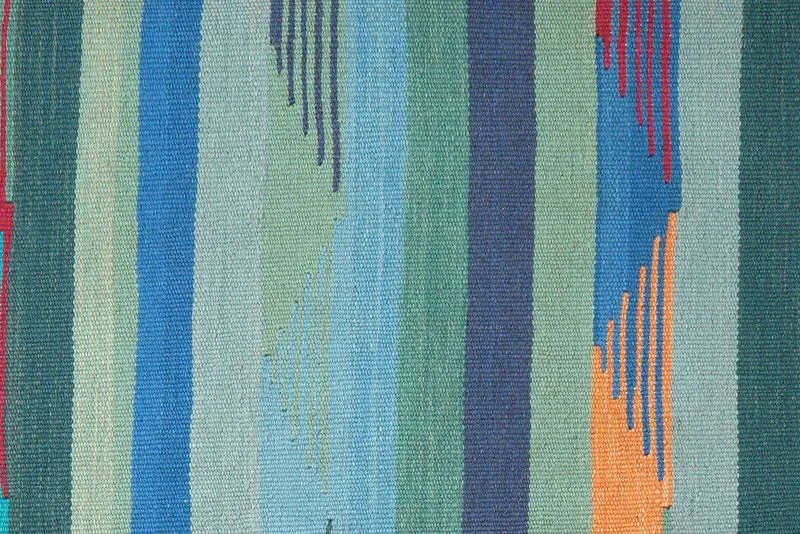 Kelim Gashgai · Handgewebt – Blau, 254x73 cm