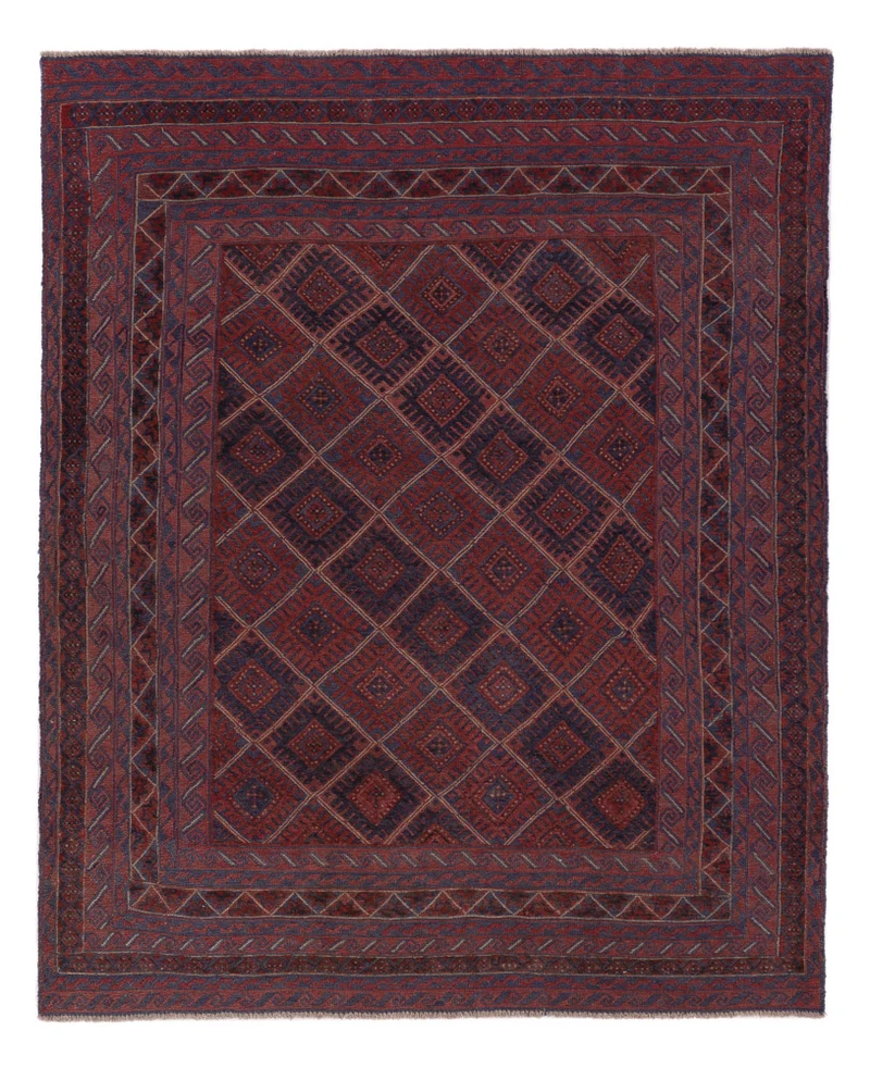 Kelim Afghan Teppich 150x188cm - dunkelbeige