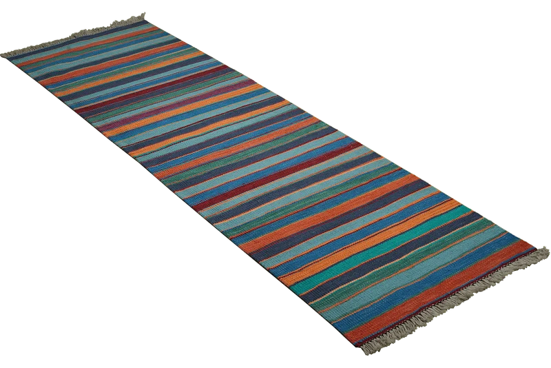 Kelim Gashgai · Handgewebt – Bunt, 197x58 cm