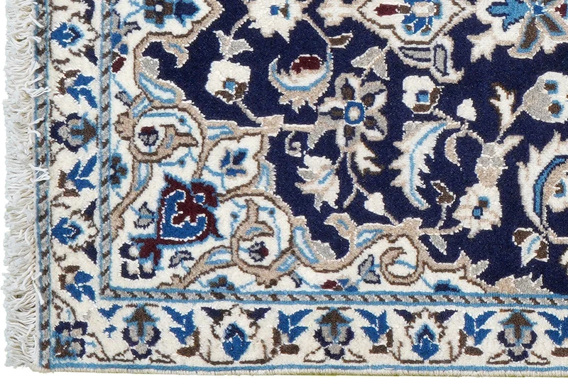 Nain 12La · Handgeknüpft – Blau, 136x67 cm