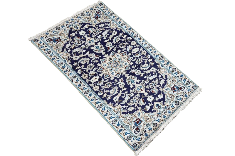 Nain 12La · Handgeknüpft – Blau, 136x67 cm