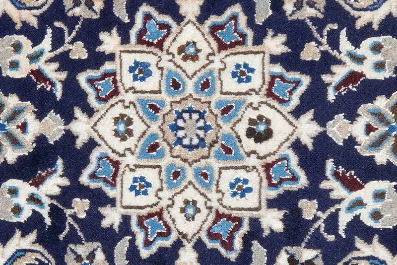 Nain 12La · Handgeknüpft – Blau, 136x67 cm