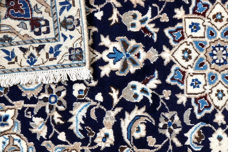 Nain 12La · Handgeknüpft – Blau, 136x67 cm