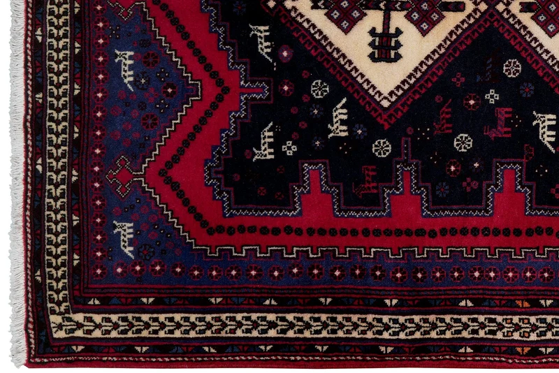 Afshar · Handgeknüpft – Blau, 208x134 cm
