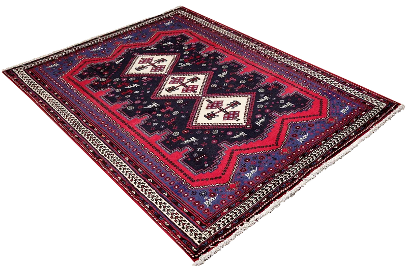 Afshar · Handgeknüpft – Blau, 208x134 cm