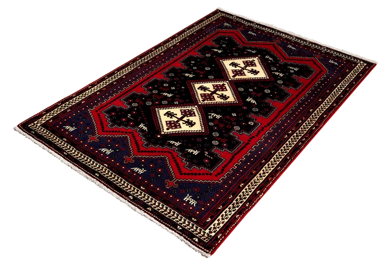 Afshar · Handgeknüpft – Blau, 208x134 cm