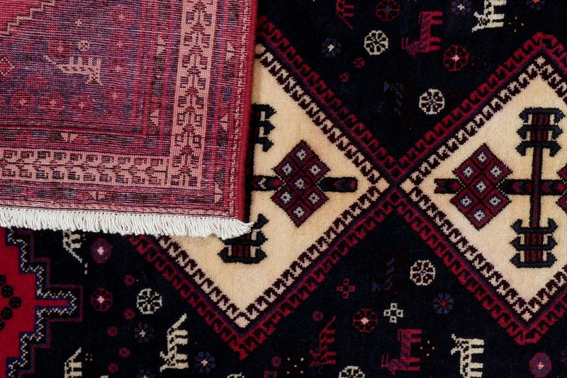 Afshar · Handgeknüpft – Blau, 208x134 cm
