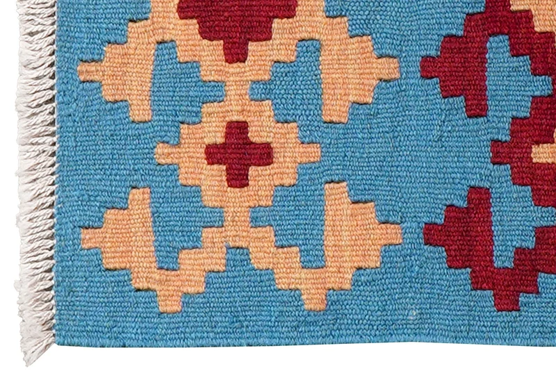 Kelim Gashgai · Handgewebt – Blau, 62x42 cm