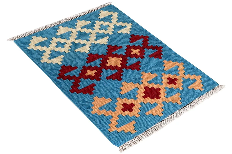 Kelim Gashgai · Handgewebt – Blau, 62x42 cm