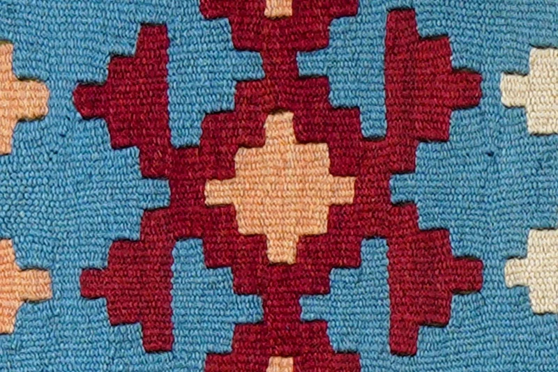 Kelim Gashgai · Handgewebt – Blau, 62x42 cm