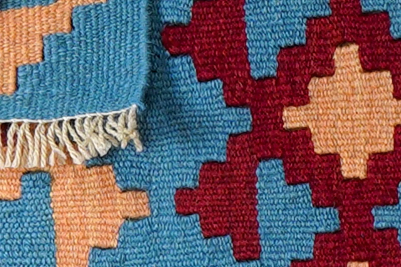 Kelim Gashgai · Handgewebt – Blau, 62x42 cm