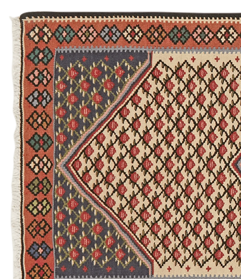 Kelim Senneh · Handgewebt – Beige, 190x80 cm