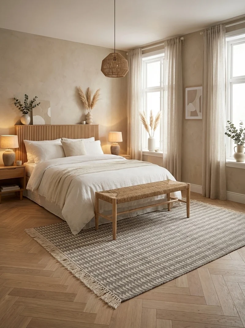 Dhurrie · Handgewebt – Beige, 200x290 cm
