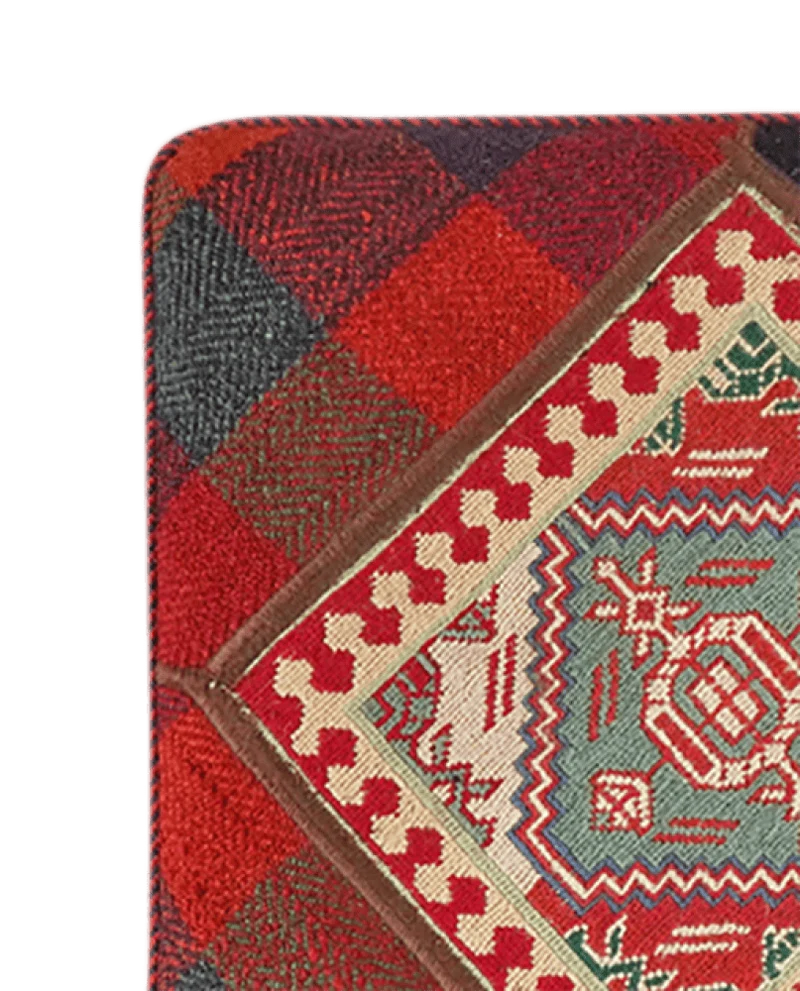 Kelim Pouf · Handgefertigt – Bunt, 47x47 cm