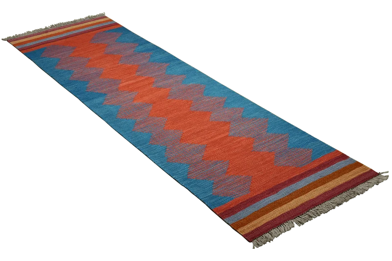 Kelim Gashgai · Handgewebt – Bunt, 198x60 cm
