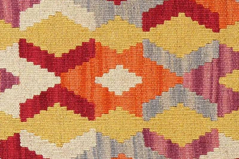 Kelim Gashgai · Handgewebt – Gelb, 88x64 cm