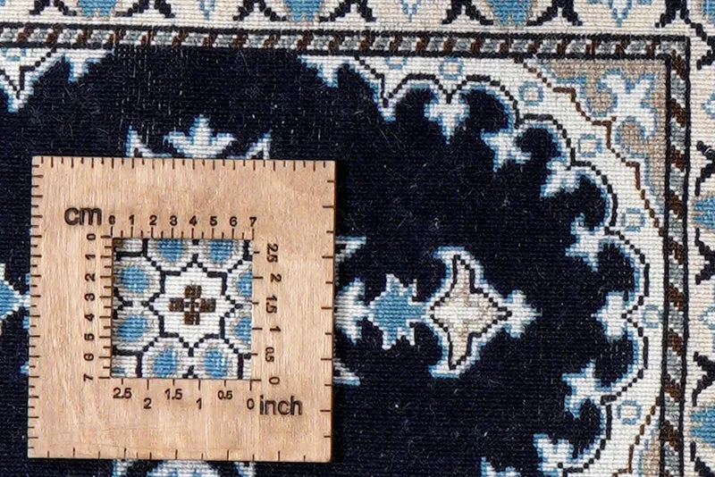 Nain 12La · Handgeknüpft – Blau, 62x40 cm
