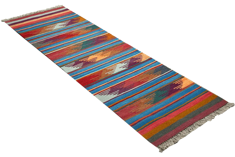 Kelim Gashgai · Handgewebt – Bunt, 193x59 cm
