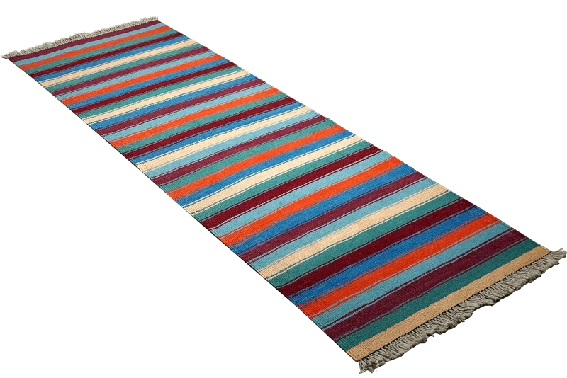 Kelim Gashgai · Handgewebt – Bunt, 194x65 cm