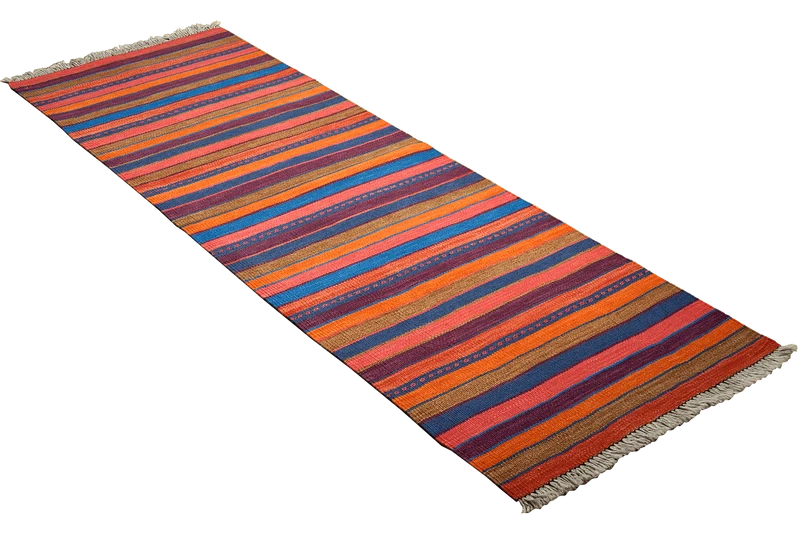 Kelim Gashgai · Handgewebt – Bunt, 194x65 cm