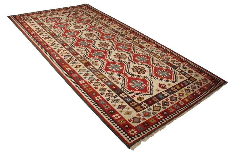 Kelim Gashgai Old · Handgewebt – Braun, 297x157 cm