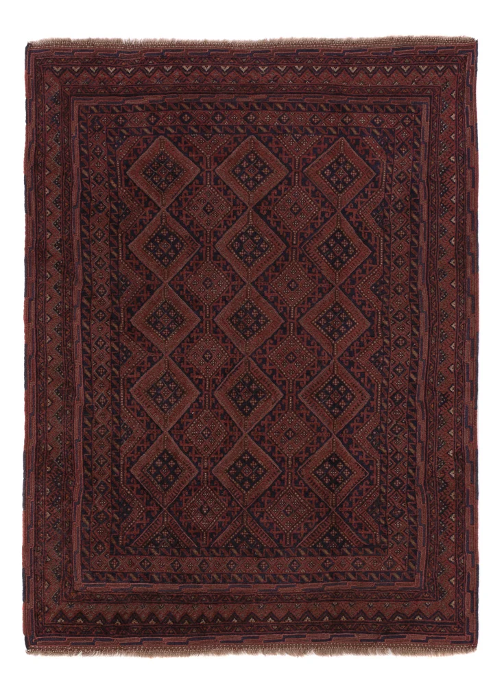 Kelim Afghan Teppich 142x188cm - dunkelbeige