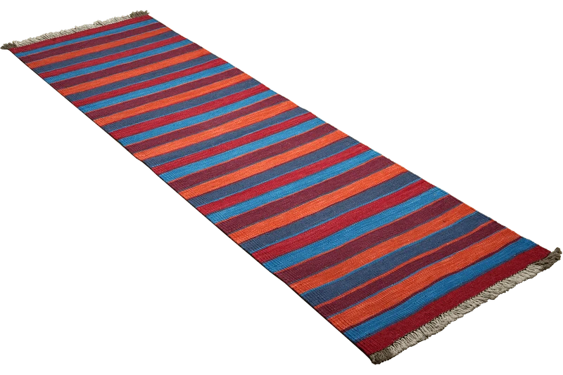 Kelim Gashgai · Handgewebt – Bunt, 201x58 cm